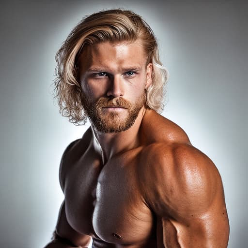 portrait+ style WrestleMania queer blonde hunk dude face