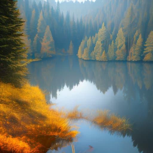  Lake, mist hyperrealistic, full body, detailed clothing, highly detailed, cinematic lighting, stunningly beautiful, intricate, sharp focus, f/1. 8, 85mm, (centered image composition), (professionally color graded), ((bright soft diffused light)), volumetric fog, trending on instagram, trending on tumblr, HDR 4K, 8K