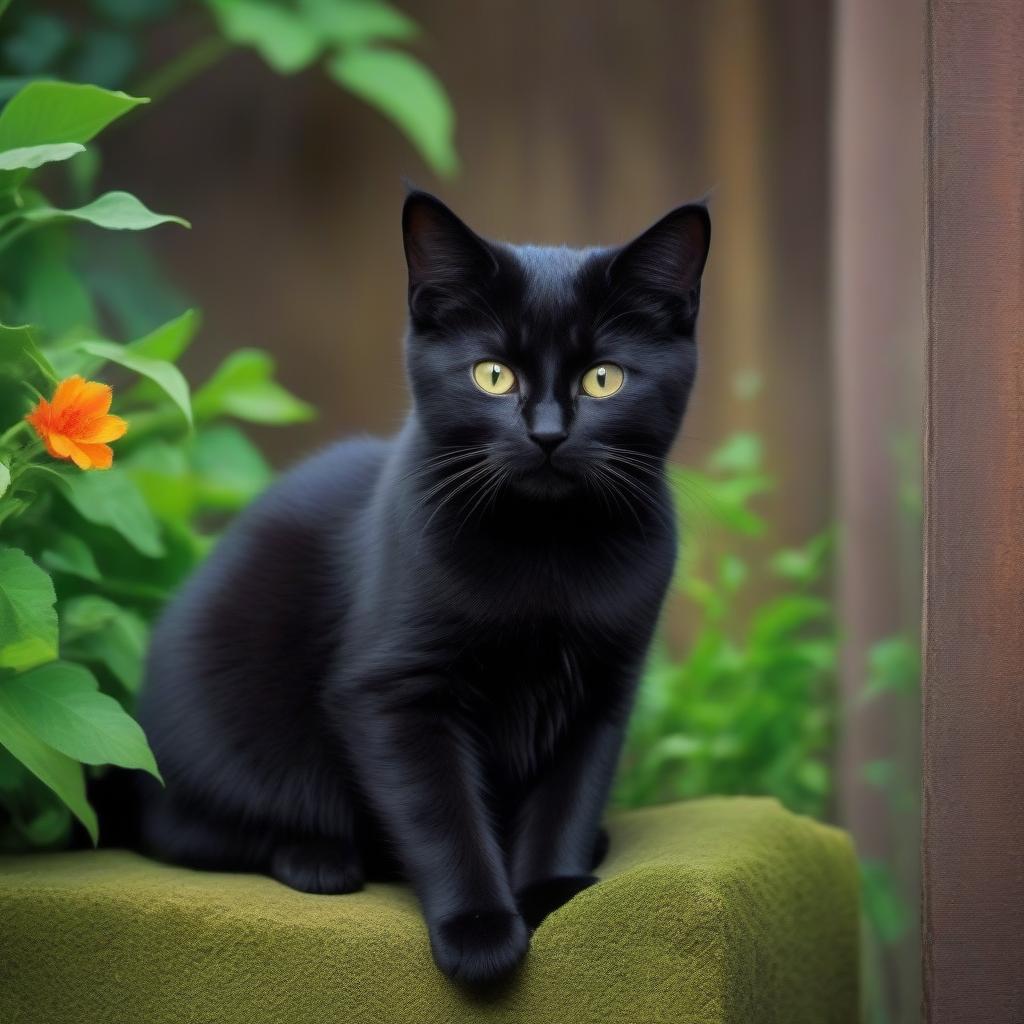  The picture is colorful Fabulous Black cats and kittens Protect and protect a person And the whole world from evil