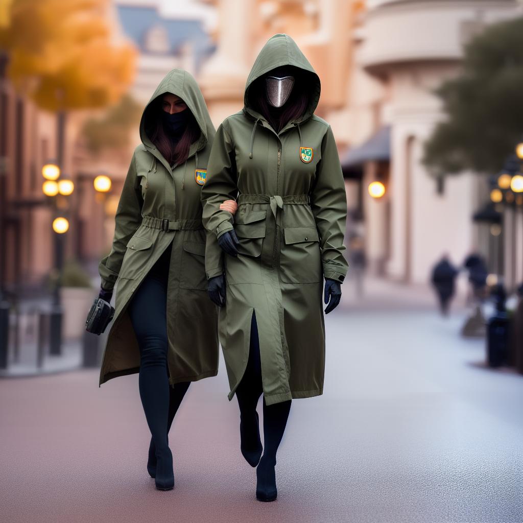  a hooded and masked women with a rifle in hand, in Disney style hyperrealistic, full body, detailed clothing, highly detailed, cinematic lighting, stunningly beautiful, intricate, sharp focus, f/1. 8, 85mm, (centered image composition), (professionally color graded), ((bright soft diffused light)), volumetric fog, trending on instagram, trending on tumblr, HDR 4K, 8K