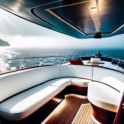  Luxurious yacht in middle of the sea, high resolution , 8k hyperrealistic, full body, detailed clothing, highly detailed, cinematic lighting, stunningly beautiful, intricate, sharp focus, f/1. 8, 85mm, (centered image composition), (professionally color graded), ((bright soft diffused light)), volumetric fog, trending on instagram, trending on tumblr, HDR 4K, 8K