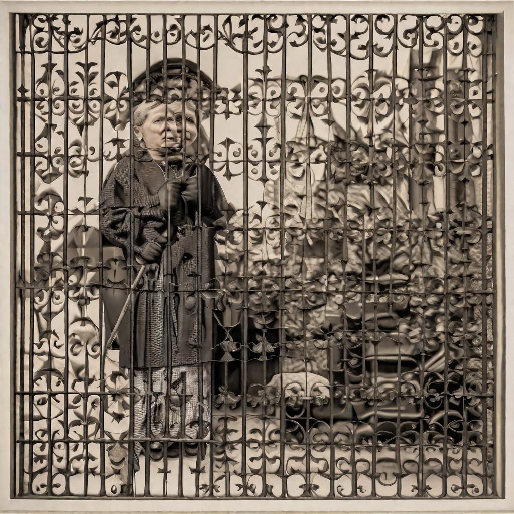  Masterpiece, best quality, 50-year-old woman guarding the gate