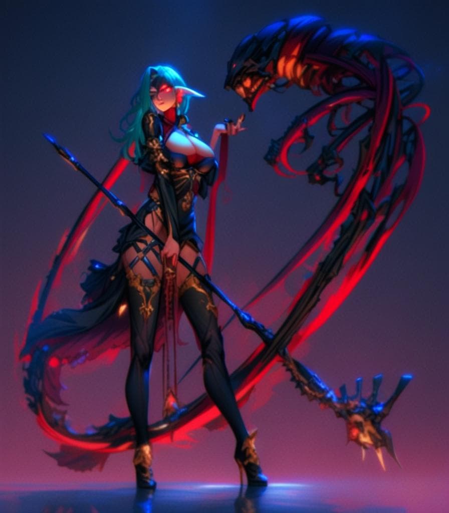 ((masterpiece)), (high quality), (best quality), (detailed), white background, perfect lighting, detailed face, detailed body, woman elf sorcerer, face tattoo, sexy, powerful, highly detailed