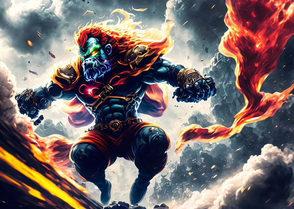 IN THE STYLE OF <MAGIFACTORY> Depict the menacing presence of Ganondorf, radiating power and malice, surrounded by swirling dark energy and thunderous clouds. hyperrealistic, full body, detailed clothing, highly detailed, cinematic lighting, stunningly beautiful, intricate, sharp focus, f/1. 8, 85mm, (centered image composition), (professionally color graded), ((bright soft diffused light)), volumetric fog, trending on instagram, trending on tumblr, HDR 4K, 8K