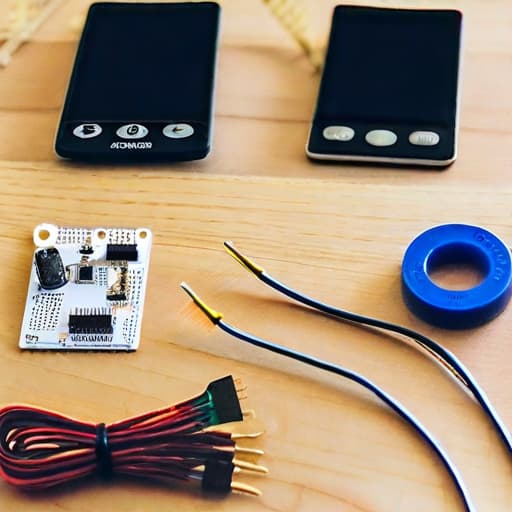  Arduino board connected to SIM800L GSM module on a breadboard with jumper wires, placed on a wooden surface, surrounded by tools like pliers and a multimeter.