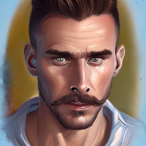 portrait+ style russian queer fitness model very cute dilf dude face