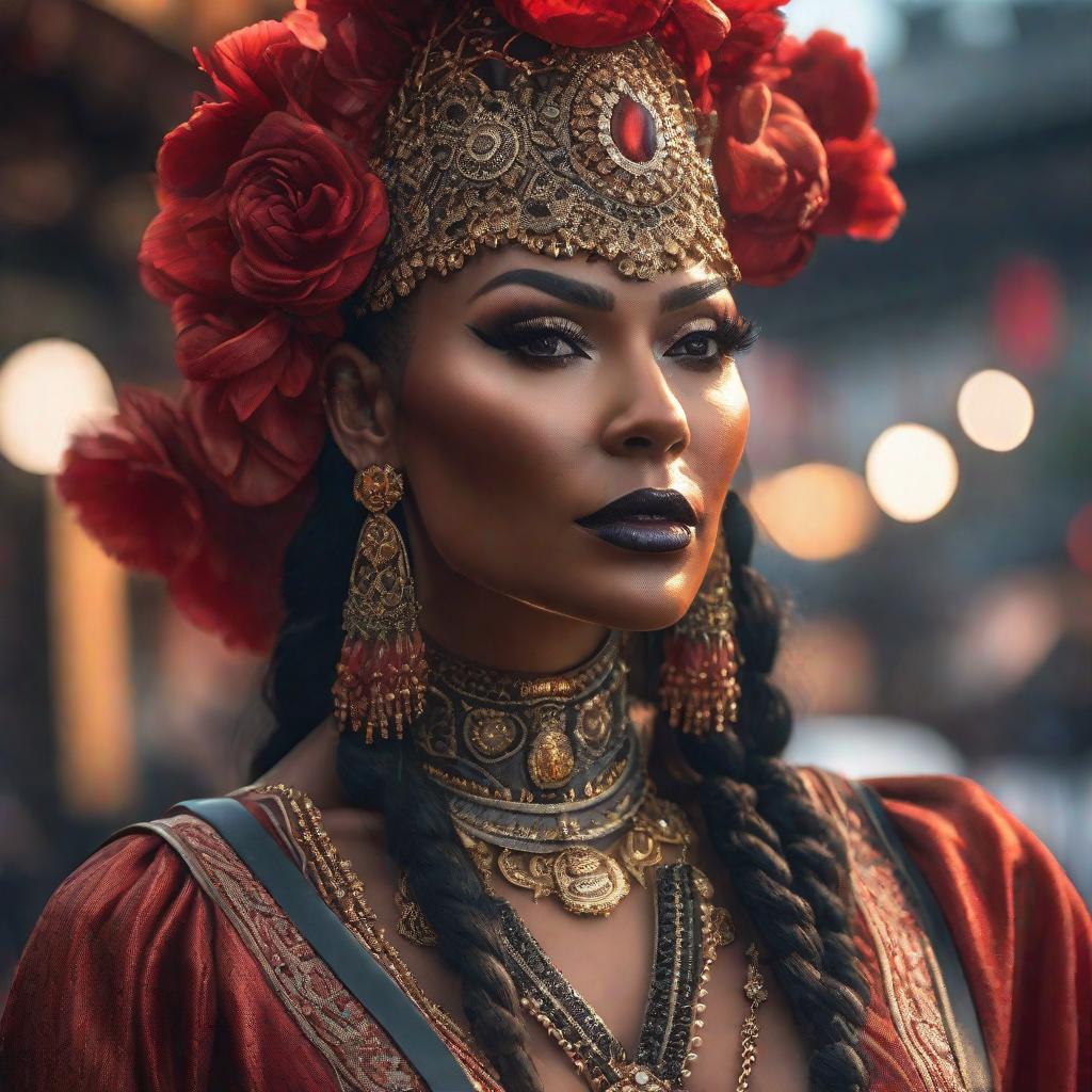  Negra tetona hyperrealistic, full body, detailed clothing, highly detailed, cinematic lighting, stunningly beautiful, intricate, sharp focus, f/1. 8, 85mm, (centered image composition), (professionally color graded), ((bright soft diffused light)), volumetric fog, trending on instagram, trending on tumblr, HDR 4K, 8K