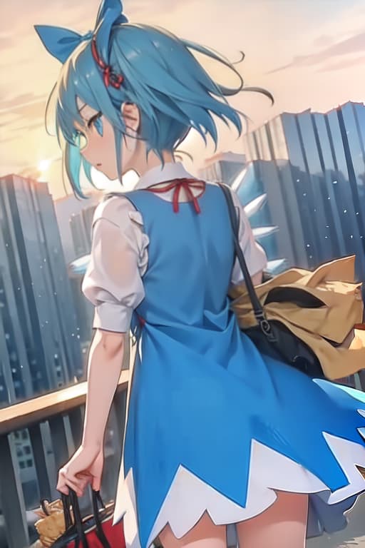  Cirno, from behind, lewd