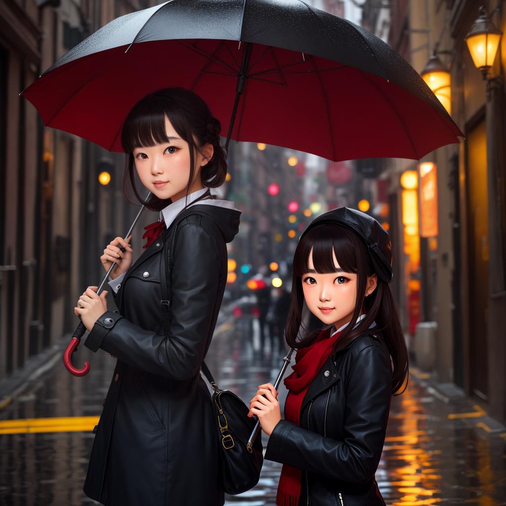  a girl with umbrella