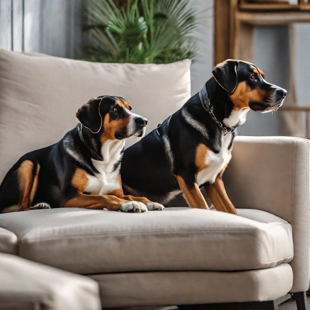  Perros cachorros durmiendo en el sillón hyperrealistic, full body, detailed clothing, highly detailed, cinematic lighting, stunningly beautiful, intricate, sharp focus, f/1. 8, 85mm, (centered image composition), (professionally color graded), ((bright soft diffused light)), volumetric fog, trending on instagram, trending on tumblr, HDR 4K, 8K