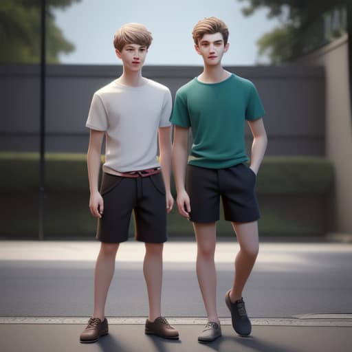  young men in Shorts, real