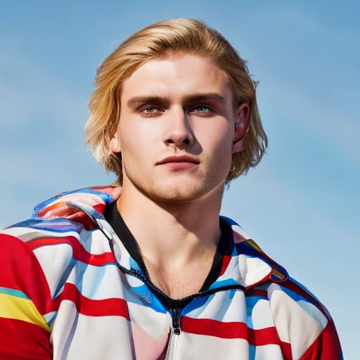 portrait+ style russian queer gymnast very cute blonde dude face