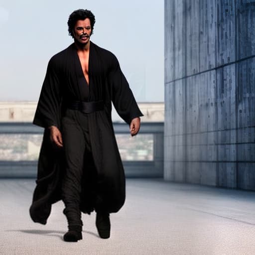 lnkdn photography I want a real man in a long black robe, and this black man flies like the hero of the Indian movie Krrish in the dark universe