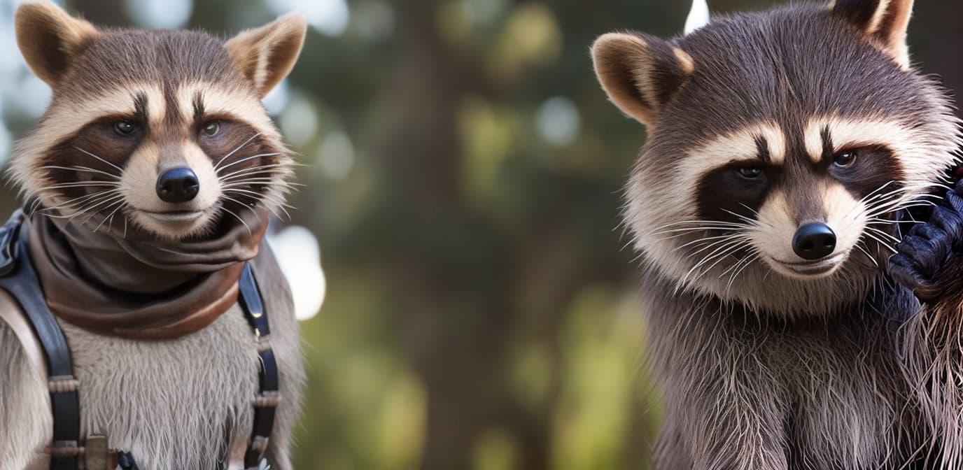  Rocket Raccoon, male,,,, hyperrealistic, full body, detailed clothing, highly detailed, cinematic lighting, stunningly beautiful, intricate, sharp focus, f/1. 8, 85mm, (centered image composition), (professionally color graded), ((bright soft diffused light)), volumetric fog, trending on instagram, trending on tumblr, HDR 4K, 8K