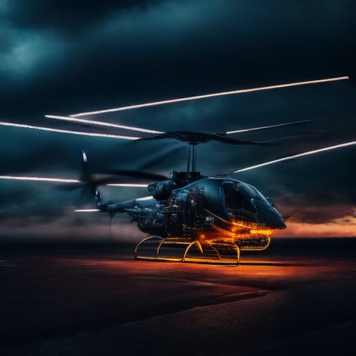  monster helicopter hyperrealistic, full body, detailed clothing, highly detailed, cinematic lighting, stunningly beautiful, intricate, sharp focus, f/1. 8, 85mm, (centered image composition), (professionally color graded), ((bright soft diffused light)), volumetric fog, trending on instagram, trending on tumblr, HDR 4K, 8K