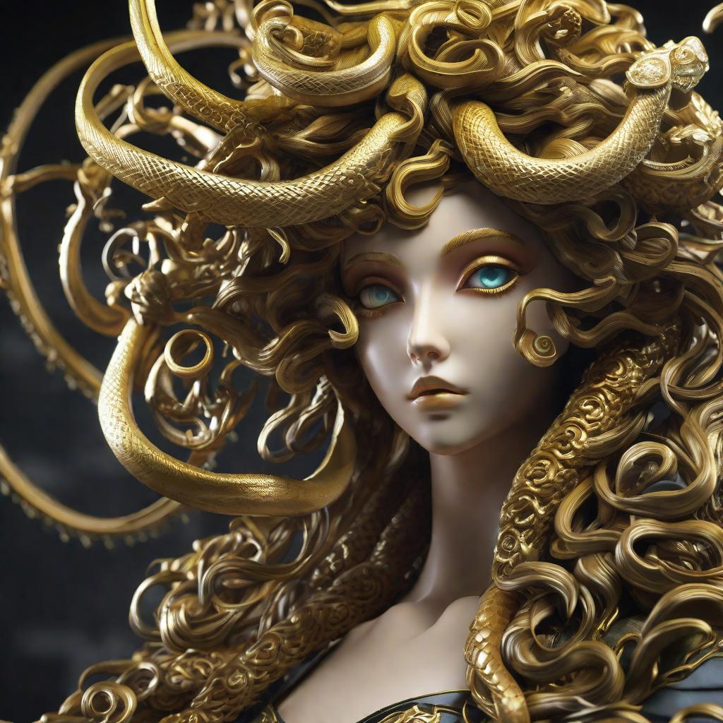  masterpiece, best quality,3D Anime Medusa