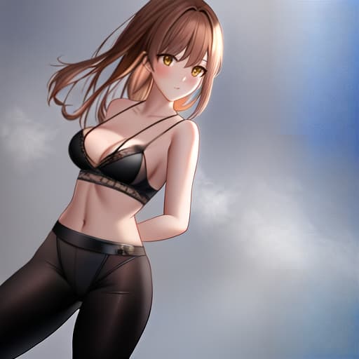  Anime style,a loli wears high waist leggings, brown hair, camisole hyperrealistic, full body, detailed clothing, highly detailed, cinematic lighting, stunningly beautiful, intricate, sharp focus, f/1. 8, 85mm, (centered image composition), (professionally color graded), ((bright soft diffused light)), volumetric fog, trending on instagram, trending on tumblr, HDR 4K, 8K