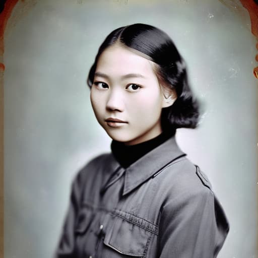 portrait+ style close up 1930 Taiwan High school female student