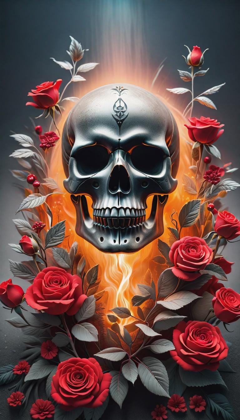  Minimalist tattoo style depiction of a skull with roses. Simple, powerful, black or grey lines on a light, solid color background., using simple and powerful black or grey lines on a light, solid color background. hyperrealistic, full body, detailed clothing, highly detailed, cinematic lighting, stunningly beautiful, intricate, sharp focus, f/1. 8, 85mm, (centered image composition), (professionally color graded), ((bright soft diffused light)), volumetric fog, trending on instagram, trending on tumblr, HDR 4K, 8K