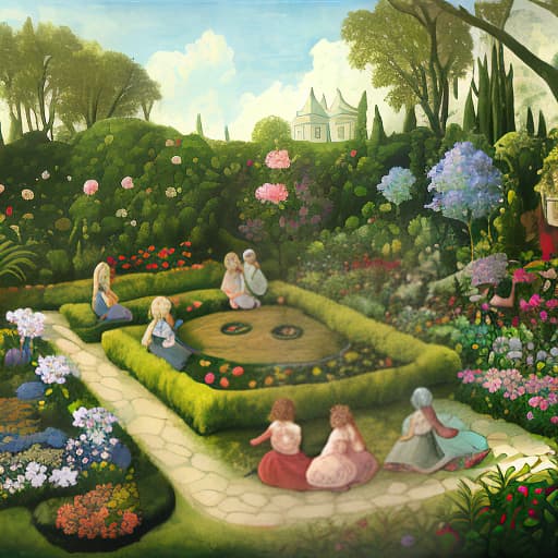  The big dream garden where four women rest