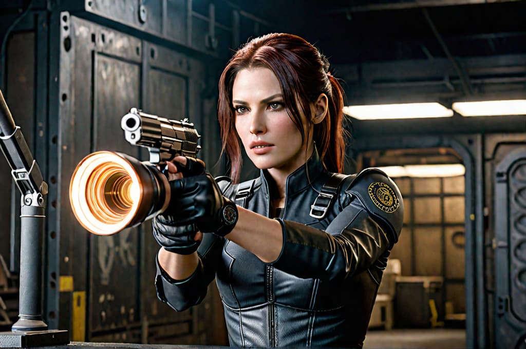  <lora:0.44 magnum revolver:0.75> 0.44 MAGNUM REVOLVER <lora:Cinematic Hollywood Film:0.65> cinematic, hollywood, film, style, (Claire redfield (resident evil), pointing a gun at an offscreen target, in a hitech science facility thats abandoned and overgrown with alien tentacles) photo, movie scene, cinematic, dramatic lighting, hyperrealistic, full body, detailed clothing, highly detailed, cinematic lighting, stunningly beautiful, intricate, sharp focus, f/1. 8, 85mm, (centered image composition), (professionally color graded), ((bright soft diffused light)), volumetric fog, trending on instagram, trending on tumblr, HDR 4K, 8K