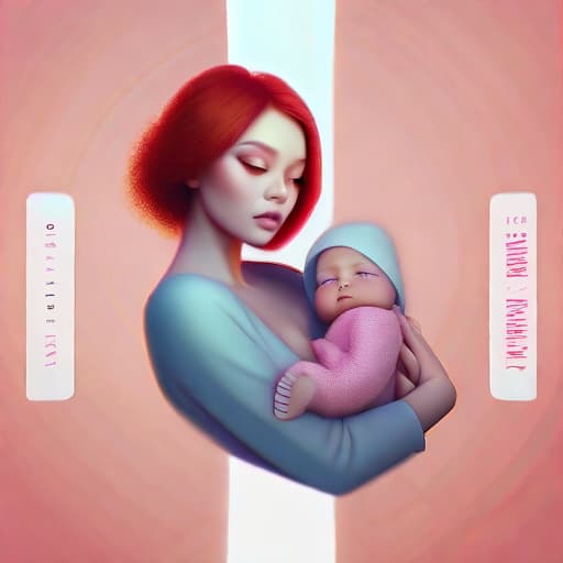  there is a woman holding a baby in her arms with a text overlay that reads with all love, zbrush contest winner, zbrush central contest winner, inspired by Anna Dittmann, inspired by Fabien Charuau, 3