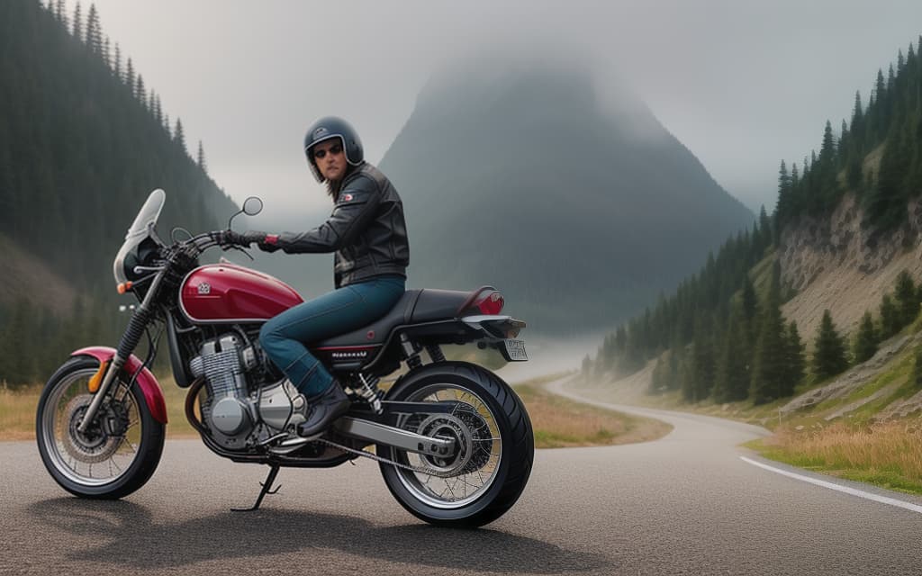  kluk na Honda transalp 750 hyperrealistic, full body, detailed clothing, highly detailed, cinematic lighting, stunningly beautiful, intricate, sharp focus, f/1. 8, 85mm, (centered image composition), (professionally color graded), ((bright soft diffused light)), volumetric fog, trending on instagram, trending on tumblr, HDR 4K, 8K