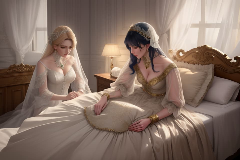  Couples, beds, hyperrealistic, full body, detailed clothing, highly detailed, cinematic lighting, stunningly beautiful, intricate, sharp focus, f/1. 8, 85mm, (centered image composition), (professionally color graded), ((bright soft diffused light)), volumetric fog, trending on instagram, trending on tumblr, HDR 4K, 8K