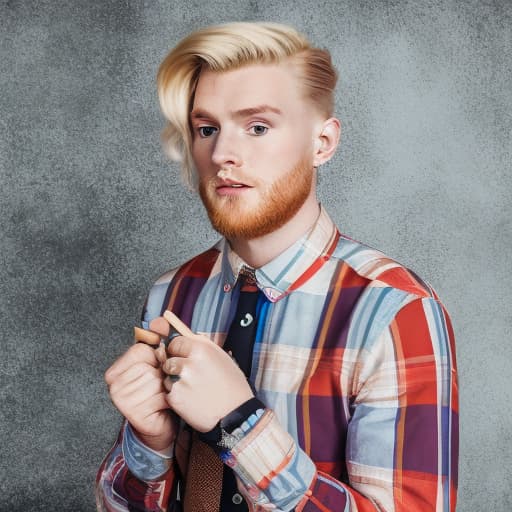 portrait+ style british queer youtuber blonde very cute dude face