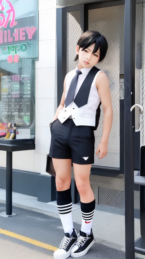  Elementary high socks hot pants boys sleeveless love hotel boys