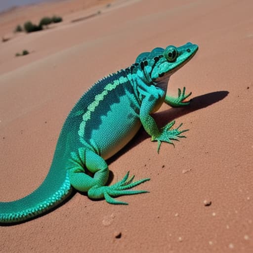  um lagarto feliz de encontrar água no deserto