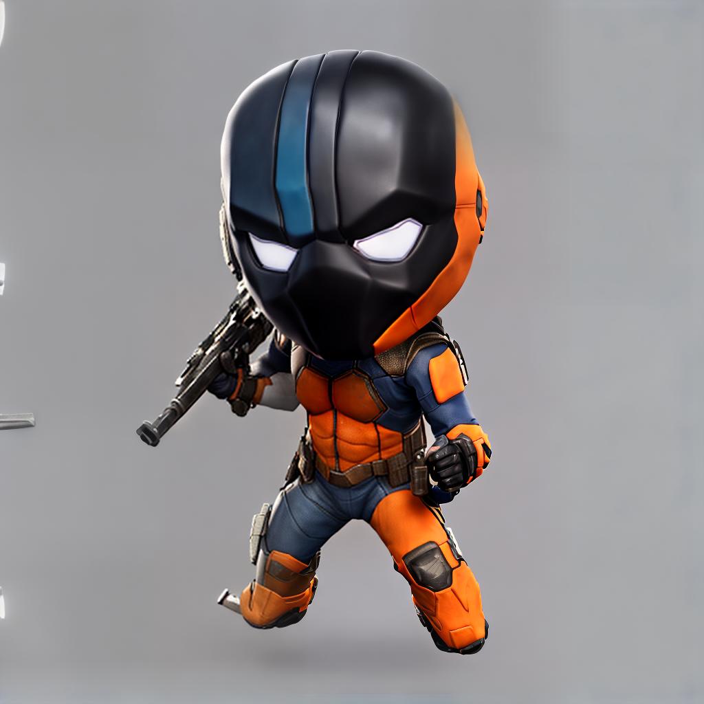 redshift style Crear un personaje divertido, que llame la atención a clientes y usuarios de una tienda q vende accesorios Gamer, el personaje debe basarse en el personaje de Deathstroke se debe combinar los colores negro y naranja, esto para q sea el avatar de la tienda.