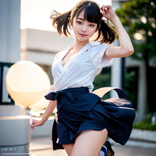  Sailor uniform, beauty, smile, cute, jump, (Masterpiece, BestQuality:1.3), (ultra detailed:1.2), (hyperrealistic:1.3), (RAW photo:1.2),High detail RAW color photo, professional photograph, (Photorealistic:1.4), (realistic:1.4), ,professional lighting, (japanese), beautiful face, (realistic face)