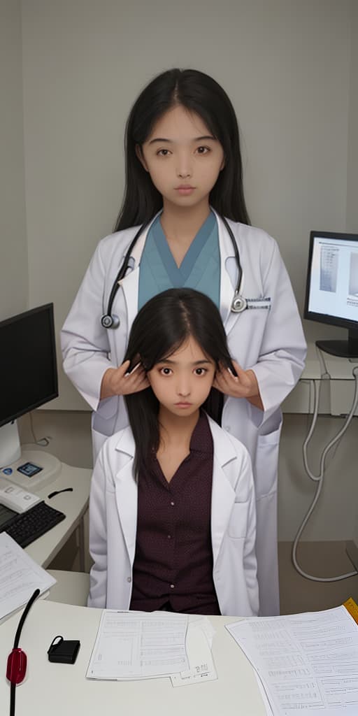  girl-being examined by a doctor