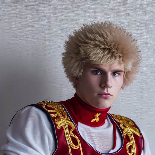 portrait+ style russian queer wrestler blonde very cute dude face