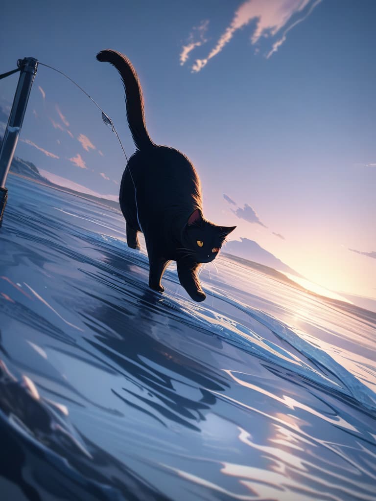  (small fish fishing:1.7、black cat that catches small fish、black cat fishing with a tail)、((icon、logotype design:1.4、symbol design))、black cat & small fish、(((on the frozen lake)))、best quality:1.4、masterpiece:1.4、ultra detailed texture、RAW photorealistic、absurd resolution、8K illustration、no background、💩、💩、💩、💩、💩、, masterpiece, best quality,8k,ultra detailed,high resolution,an extremely delicate and beautiful,hyper detail