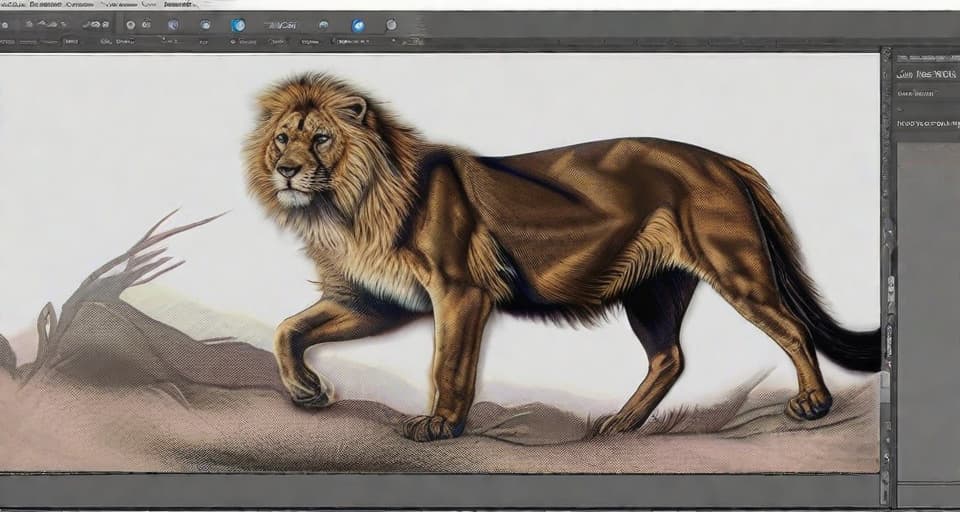  fantasy art, an image of an image editor showing an image of an animal