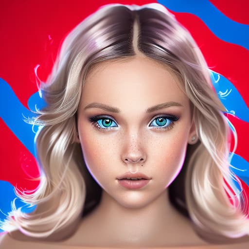 portrait+ style british youtuber blonde female face