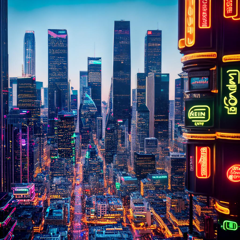  ((masterpiece)),(((best quality))), 8k, high detailed, ultra-detailed. A futuristic cityscape at sunset. skyscrapers reaching towards the sky, ((glimmering glass facades))), reflecting the warm hues of the setting sun. (flying cars) whizzing through the air, leaving streaks of light behind. ((hovering drones)) capturing the vibrant energy of the city. (neon signs) illuminating the streets, casting a colorful glow on the bustling crowds below. The atmosphere is filled with a sense of technological marvel and anticipation. hyperrealistic, full body, detailed clothing, highly detailed, cinematic lighting, stunningly beautiful, intricate, sharp focus, f/1. 8, 85mm, (centered image composition), (professionally color graded), ((bright soft diffused light)), volumetric fog, trending on instagram, trending on tumblr, HDR 4K, 8K