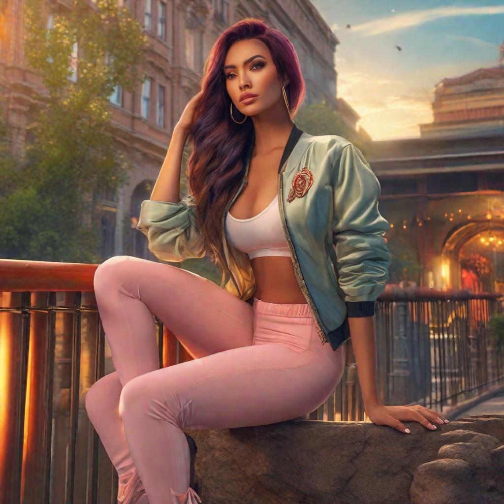  cute female, wearing leggings, nice  hyperrealistic, full body, detailed clothing, highly detailed, cinematic lighting, stunningly beautiful, intricate, sharp focus, f/1. 8, 85mm, (centered image composition), (professionally color graded), ((bright soft diffused light)), volumetric fog, trending on instagram, trending on tumblr, HDR 4K, 8K