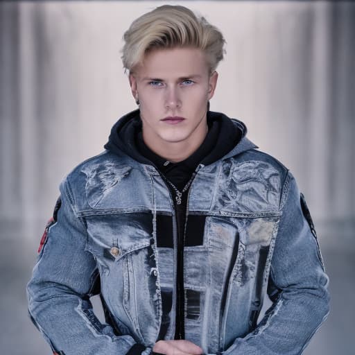 portrait+ style Russian queer junior IFBB blonde hunk dude face