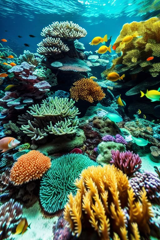  Create a serene underwater scene with colorful coral reefs and exotic fish. hyperrealistic, full body, detailed clothing, highly detailed, cinematic lighting, stunningly beautiful, intricate, sharp focus, f/1. 8, 85mm, (centered image composition), (professionally color graded), ((bright soft diffused light)), volumetric fog, trending on instagram, trending on tumblr, HDR 4K, 8K