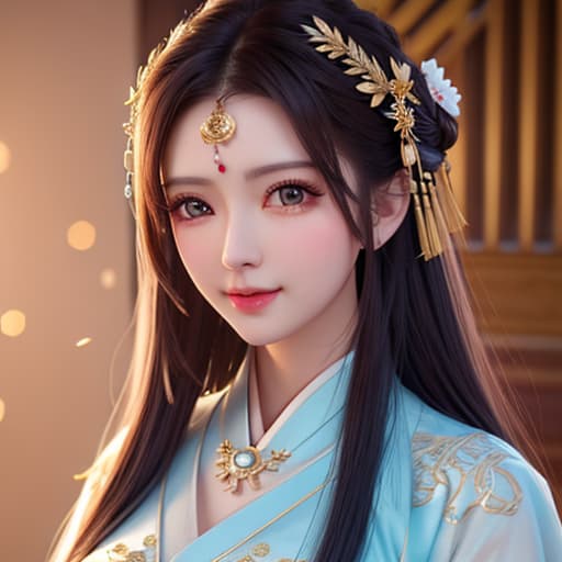  best quality, masterpiece, highres, 1girl,blush,(seductive smile:0.8),star shaped pupils,china hanfu,hair ornament,necklace, jewelry,Beautiful face,upon body, tyndall effect,photorealistic, dark studio, rim lighting, two tone lighting,(high detailed skin:1.2), 8k uhd, dslr, soft lighting, high quality, volumetric lighting, candid, Photograph, high resolution, 4k, 8k, Bokeh hyperrealistic, full body, detailed clothing, highly detailed, cinematic lighting, stunningly beautiful, intricate, sharp focus, f/1. 8, 85mm, (centered image composition), (professionally color graded), ((bright soft diffused light)), volumetric fog, trending on instagram, trending on tumblr, HDR 4K, 8K