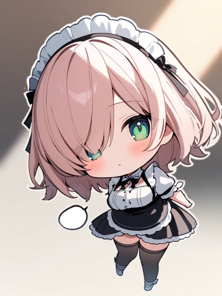  ultra detailed:1.2masterpiece:1.2,best quality,masterpiece,bestquality,hdr:1.1,8k:1.1,very cute girl:1.3,solo:1.5,(chibi:1.7),maid:1.4,maid head dress:1.3,short hair:1.3,hair over one eye:1.3,sitting:1.3,wariza:1.3,hand between legs:1.7,pink hair:1.3,green eyes:1.3,spoken heart:1.3,clear face:1.3,middle breast:1.2.yellow background:1.3,white outline:1.3,face focus:1.3,tareme:1.6,from front:1.5, masterpiece, best quality,8k,ultra detailed,high resolution,an extremely delicate and beautiful,hyper detail