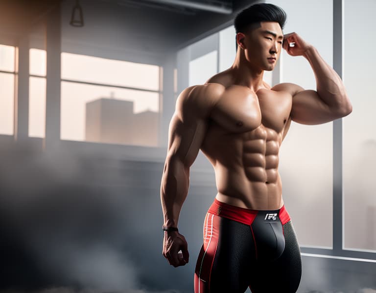  muscle, Chinese beautiful boy, lifting his ass， body，chest hair hyperrealistic, full body, detailed clothing, highly detailed, cinematic lighting, stunningly beautiful, intricate, sharp focus, f/1. 8, 85mm, (centered image composition), (professionally color graded), ((bright soft diffused light)), volumetric fog, trending on instagram, trending on tumblr, HDR 4K, 8K