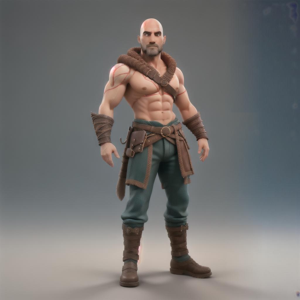  God of war hyperrealistic, full body, detailed clothing, highly detailed, cinematic lighting, stunningly beautiful, intricate, sharp focus, f/1. 8, 85mm, (centered image composition), (professionally color graded), ((bright soft diffused light)), volumetric fog, trending on instagram, trending on tumblr, HDR 4K, 8K