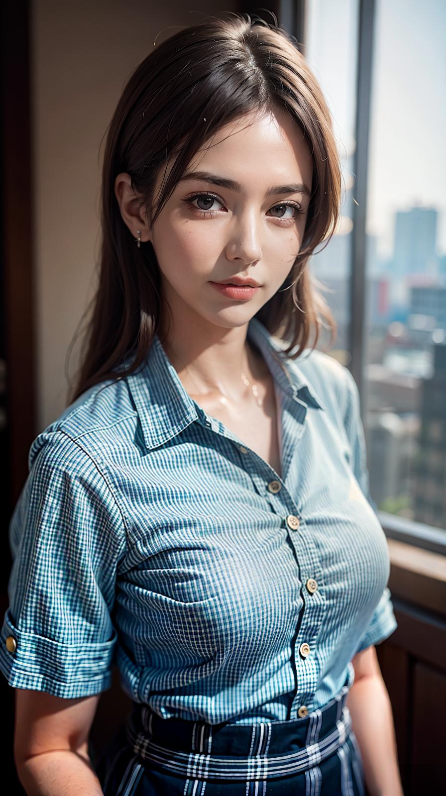  ultra high res, (photorealistic:1.4), raw photo, (realistic face), realistic eyes, (realistic skin), <lora:XXMix9_v20LoRa:0.8>, ((((masterpiece)))), best quality, very_high_resolution, ultra-detailed, in-frame, shirt, casual attire, button-up, fashionable, collar, sleeve, patterned, printed design, fitted, tucked in, dress shirt, formal, wrinkled, stylish, striped, plaid, solid color, short sleeve, long sleeve