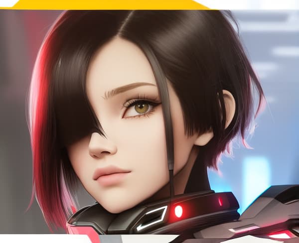  masterpiece, best quality, cyberpunk style short hair neutral prominence over ear mechanism