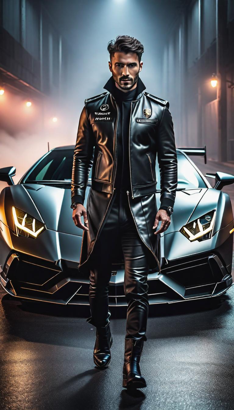  gothic style depiction of Formula1 racing a Lamborghini . dark, mysterious, haunting, dramatic, ornate, detailed, hyperrealistic, full body, detailed clothing, highly detailed, cinematic lighting, stunningly beautiful, intricate, sharp focus, f/1. 8, 85mm, (centered image composition), (professionally color graded), ((bright soft diffused light)), volumetric fog, trending on instagram, trending on tumblr, HDR 4K, 8K