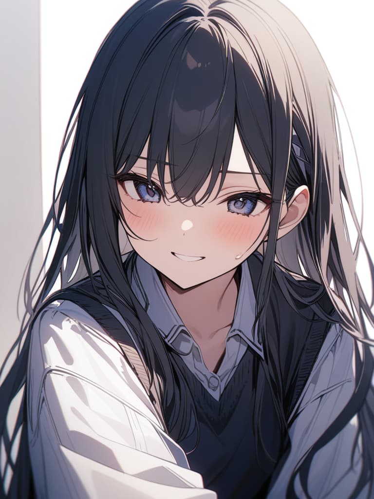  Girl, long hair, black hair, laughter, masterpiece, best quality,8k,ultra detailed,high resolution,an extremely delicate and beautiful,hyper detail